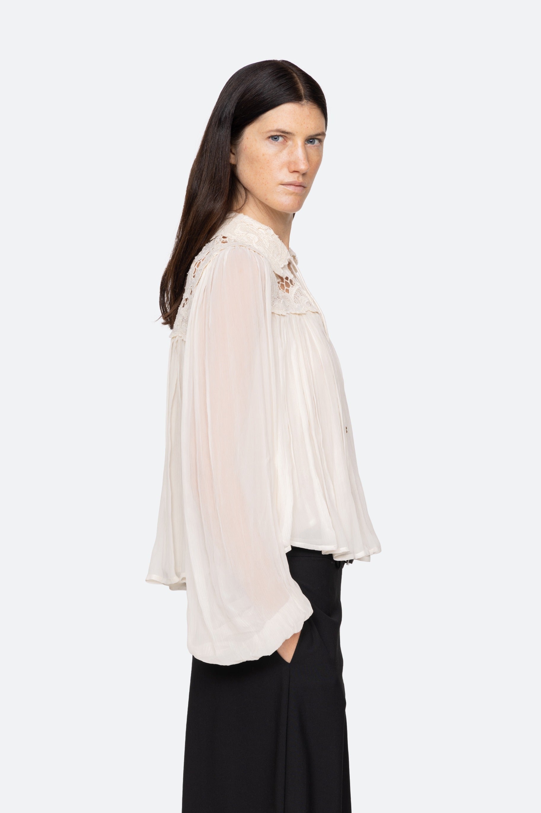Sea New York Daphne Lace Long Sleeve Top