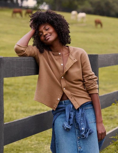 Frank & Eileen Jackie T-Shirt Cardigan in Chai