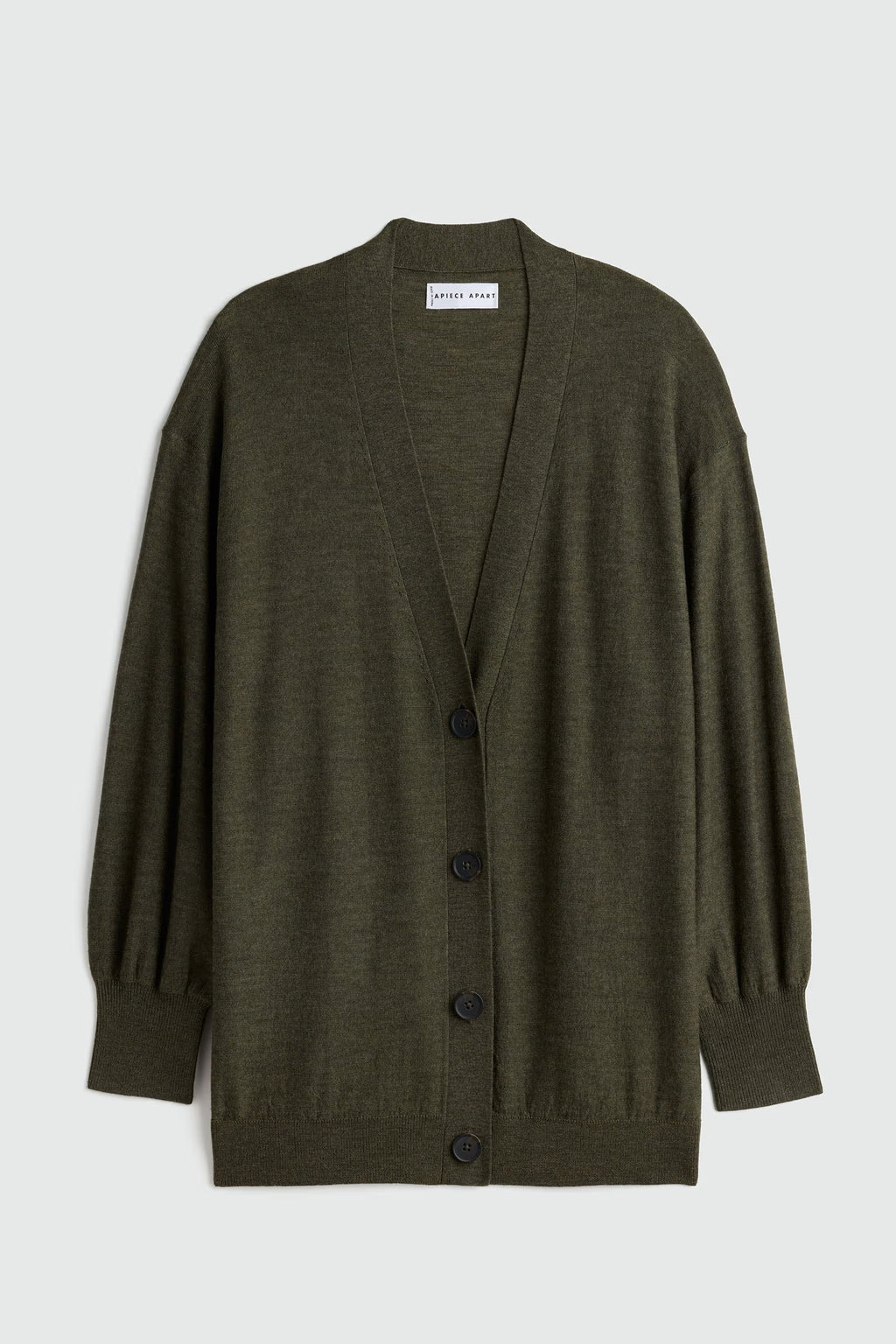 Apiece Apart Drippy Tissue Cardigan in Olive