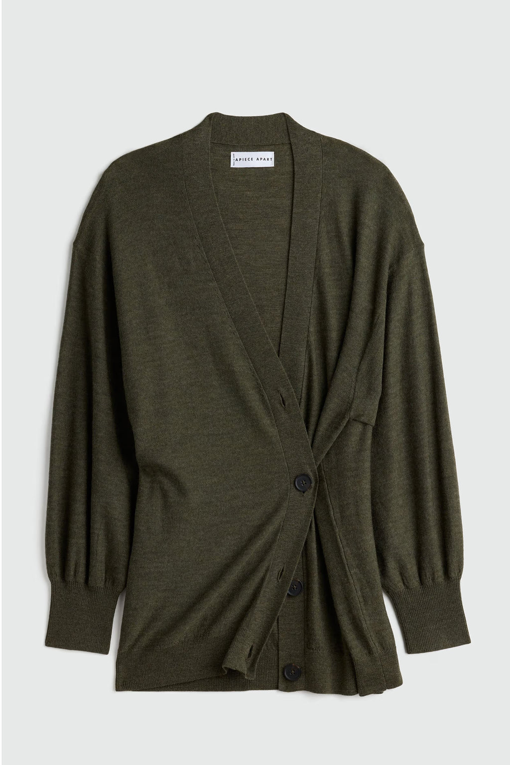 Apiece Apart Drippy Tissue Cardigan in Olive