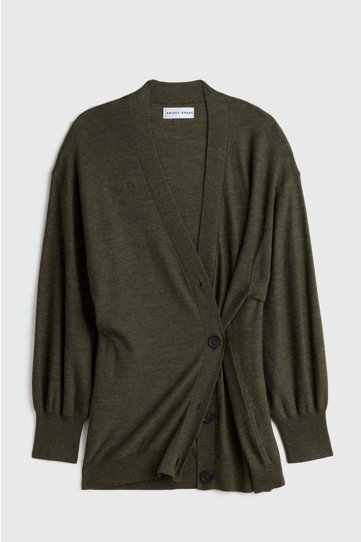 Apiece Apart Drippy Tissue Cardigan in Olive