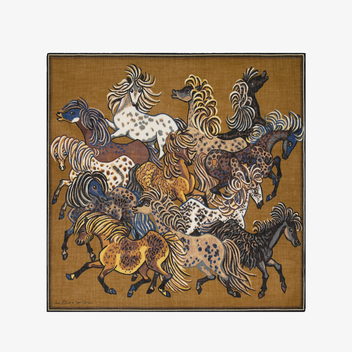 Inoui Editions Square Scarf Western in Brown