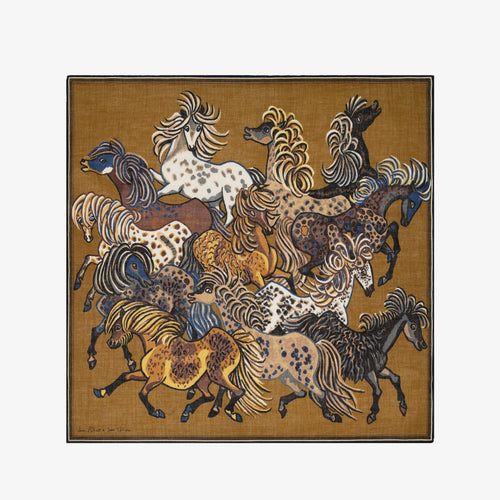 Inoui Editions Square Scarf Western in Brown