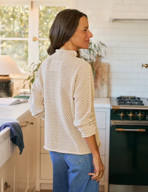 Frank & Eileen Monterey Pointelle Sweater in Sand