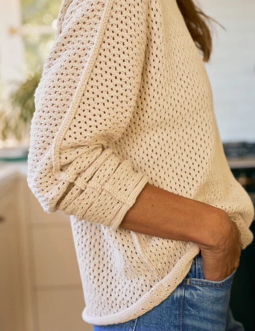 Frank & Eileen Monterey Pointelle Sweater in Sand