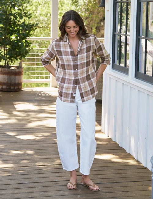 Frank & Eileen Eileen Shirt in Brown Plaid