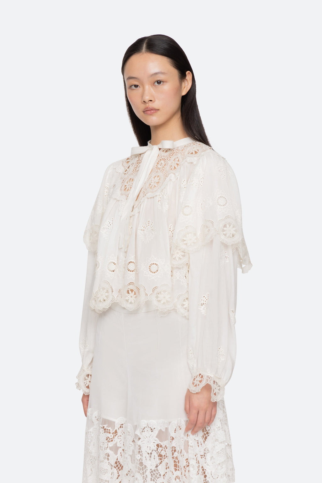 Sea New York Sofia Embroidery Long-Sleeve Top
