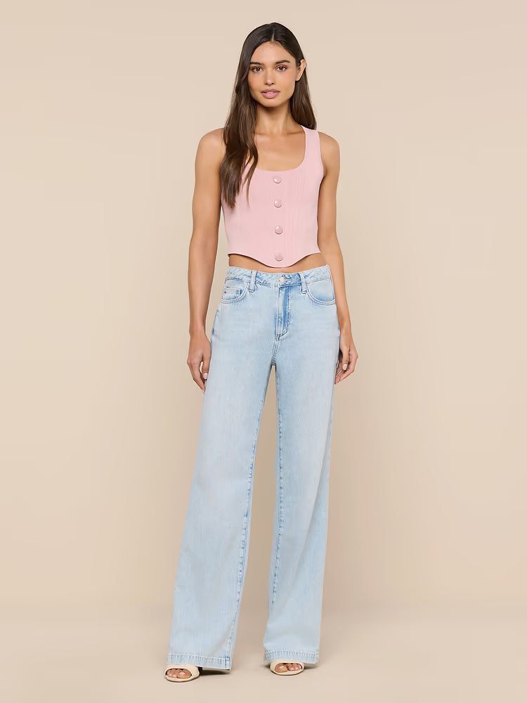 L'AGENCE Dove Scoop Neck Knit Corset in Misty Rose