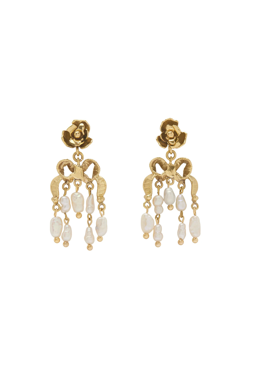 Alémais Django Rose and Pearl Drop Earrings