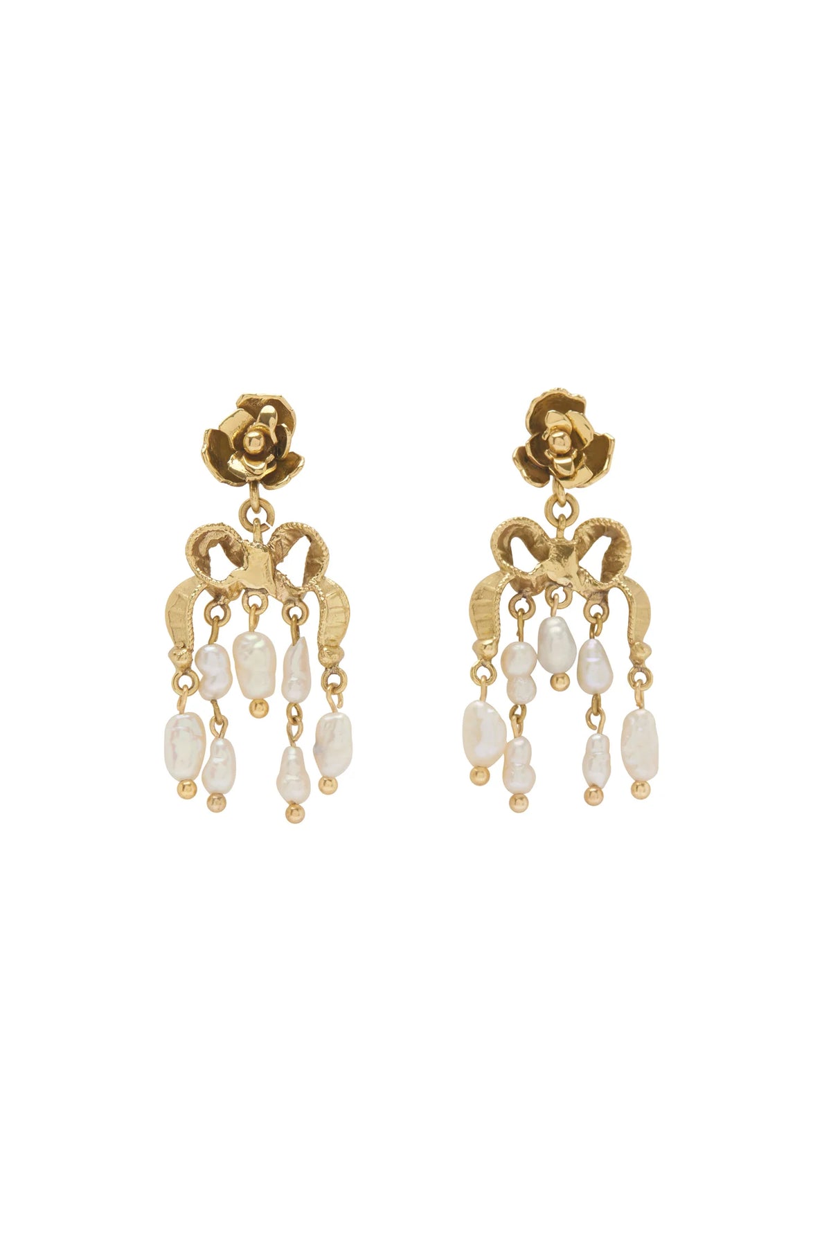 Alémais Django Rose and Pearl Drop Earrings