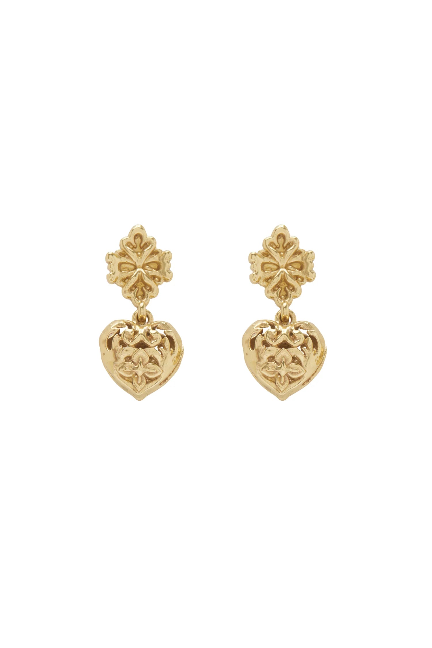 Alémais Django Filigree Heart Drop Earrings