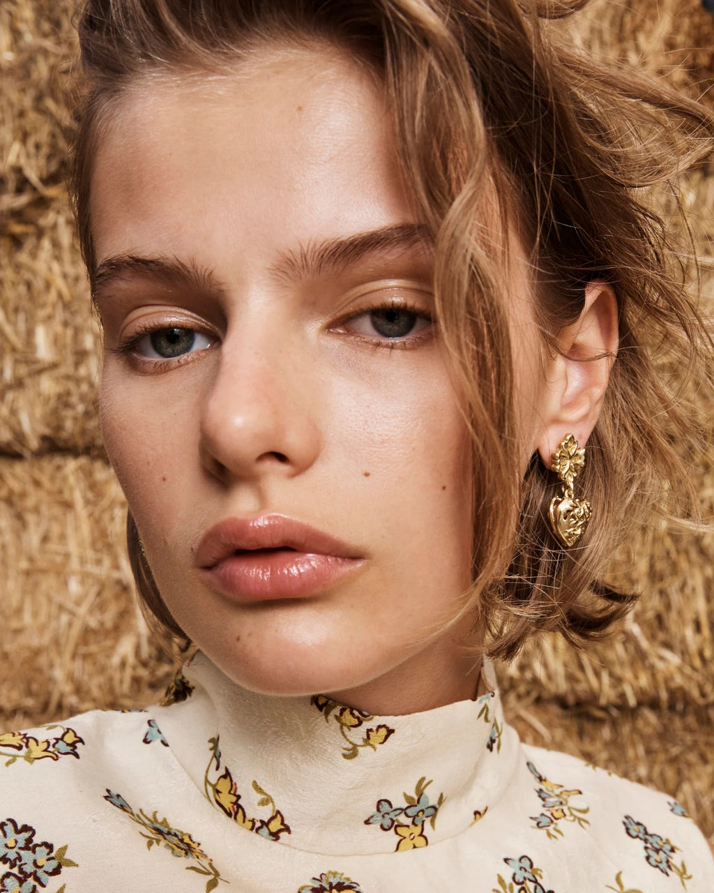 Alémais Django Filigree Heart Drop Earrings