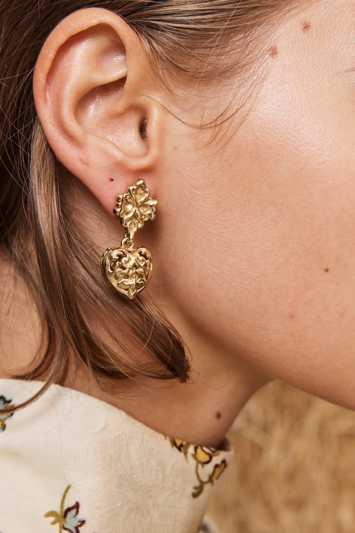 Alémais Django Filigree Heart Drop Earrings