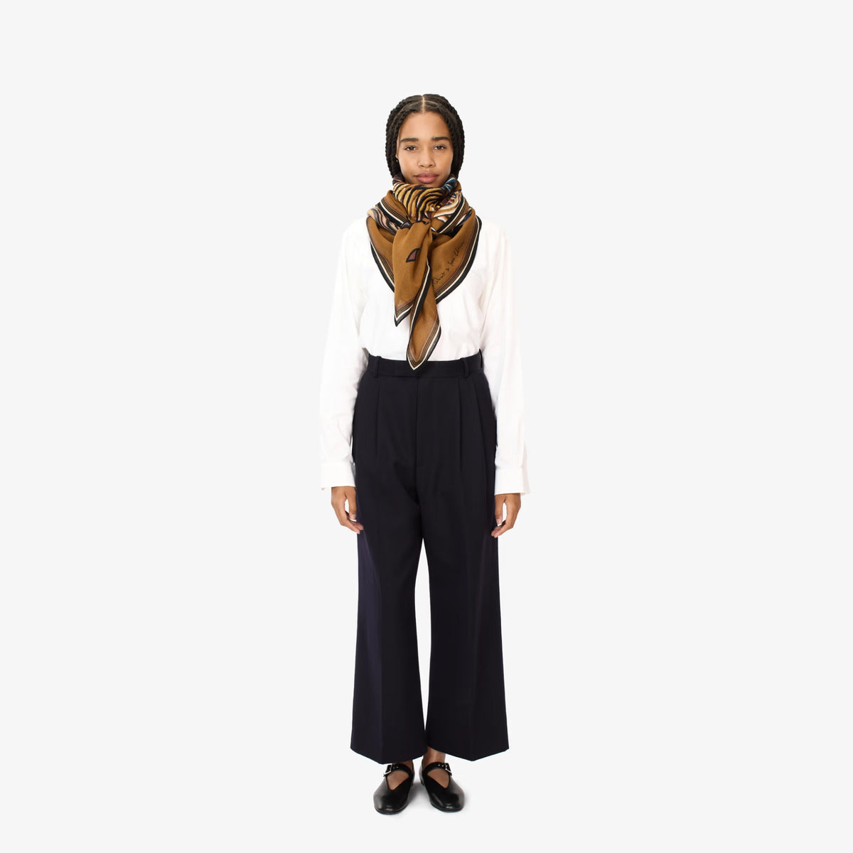 Inoui Editions Square Scarf Western in Brown