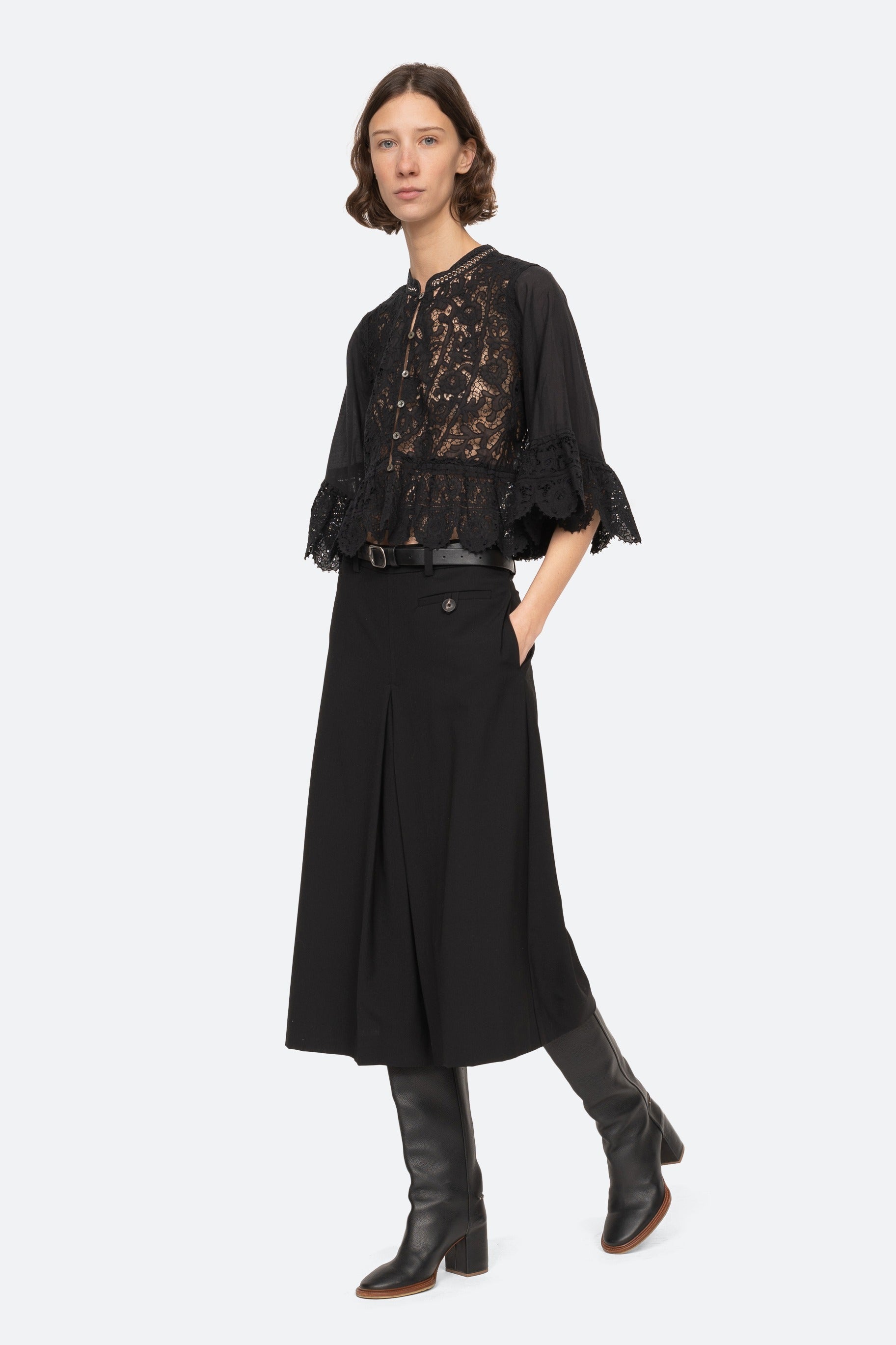 Sea New York Shanna Lace 3/4 Sleeve Top
