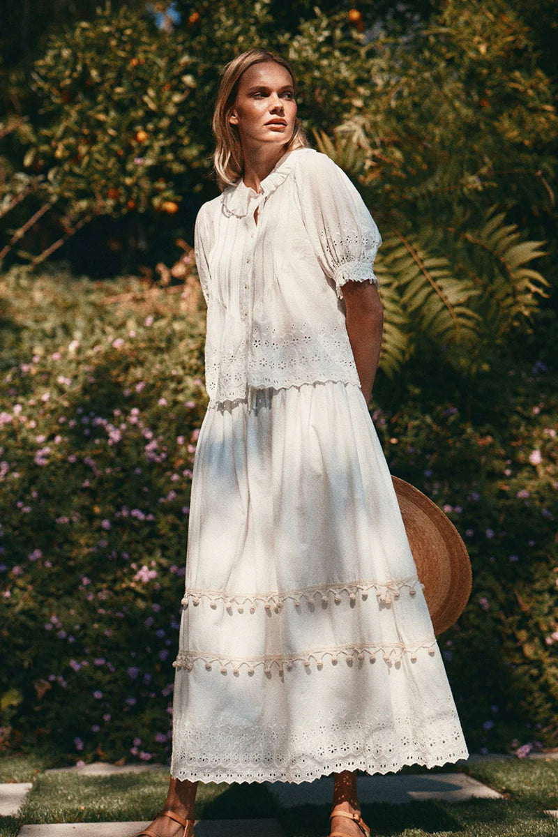 Trovata Jess Blouse in White Eyelet