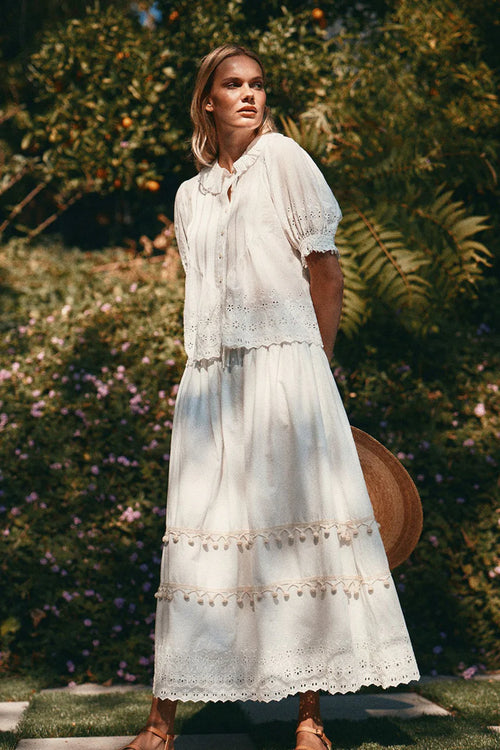 Trovata Jess Blouse in White Eyelet