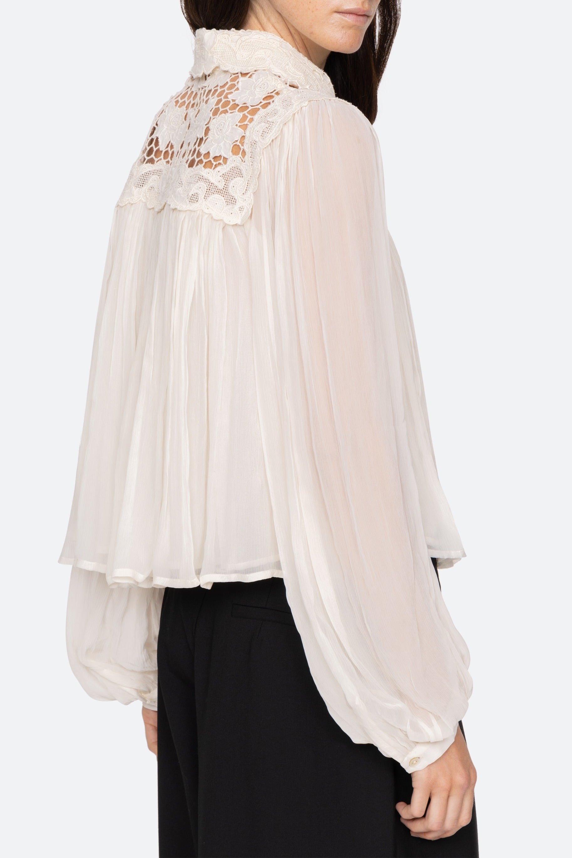Sea New York Daphne Lace Long Sleeve Top