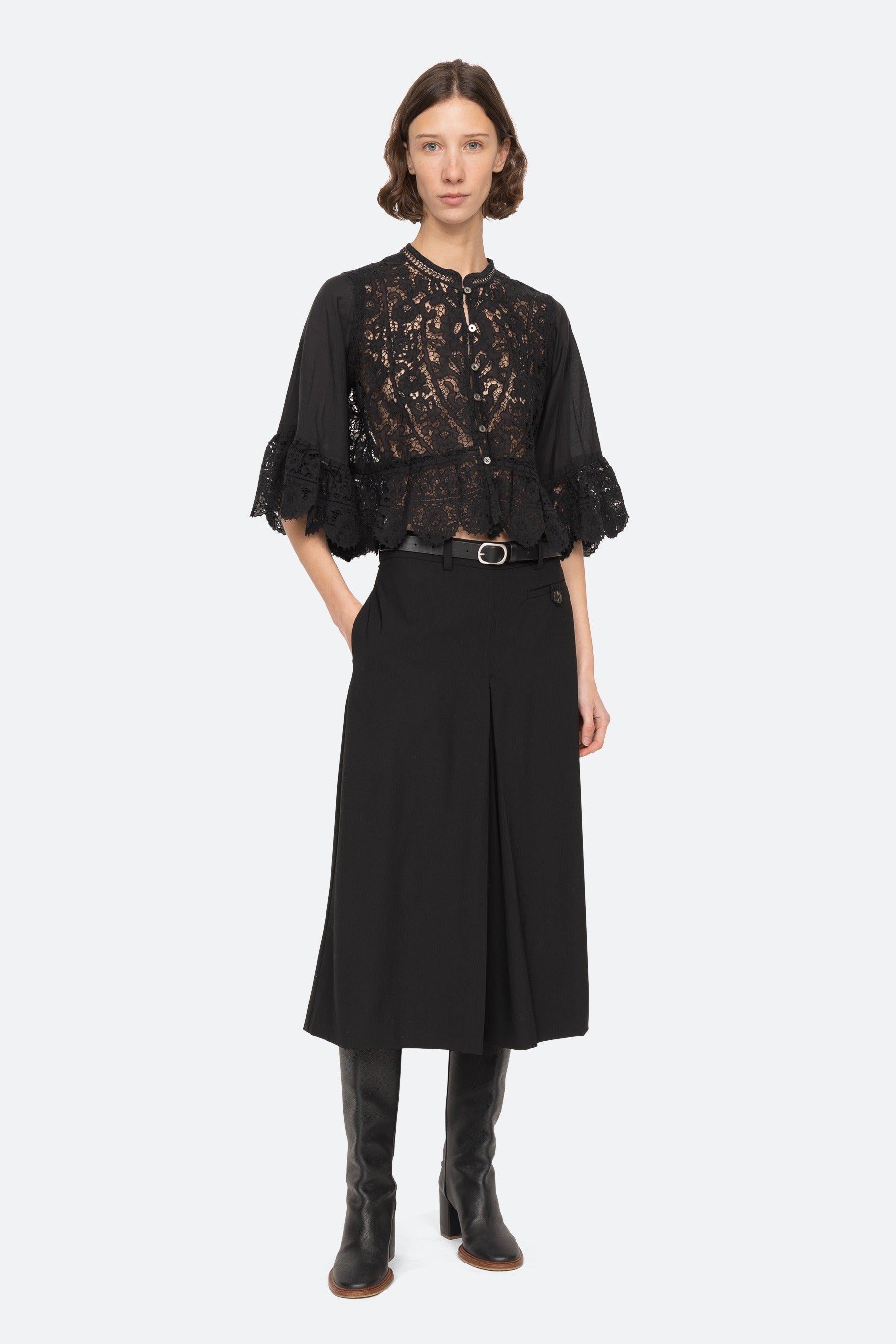 Sea New York Shanna Lace 3/4 Sleeve Top
