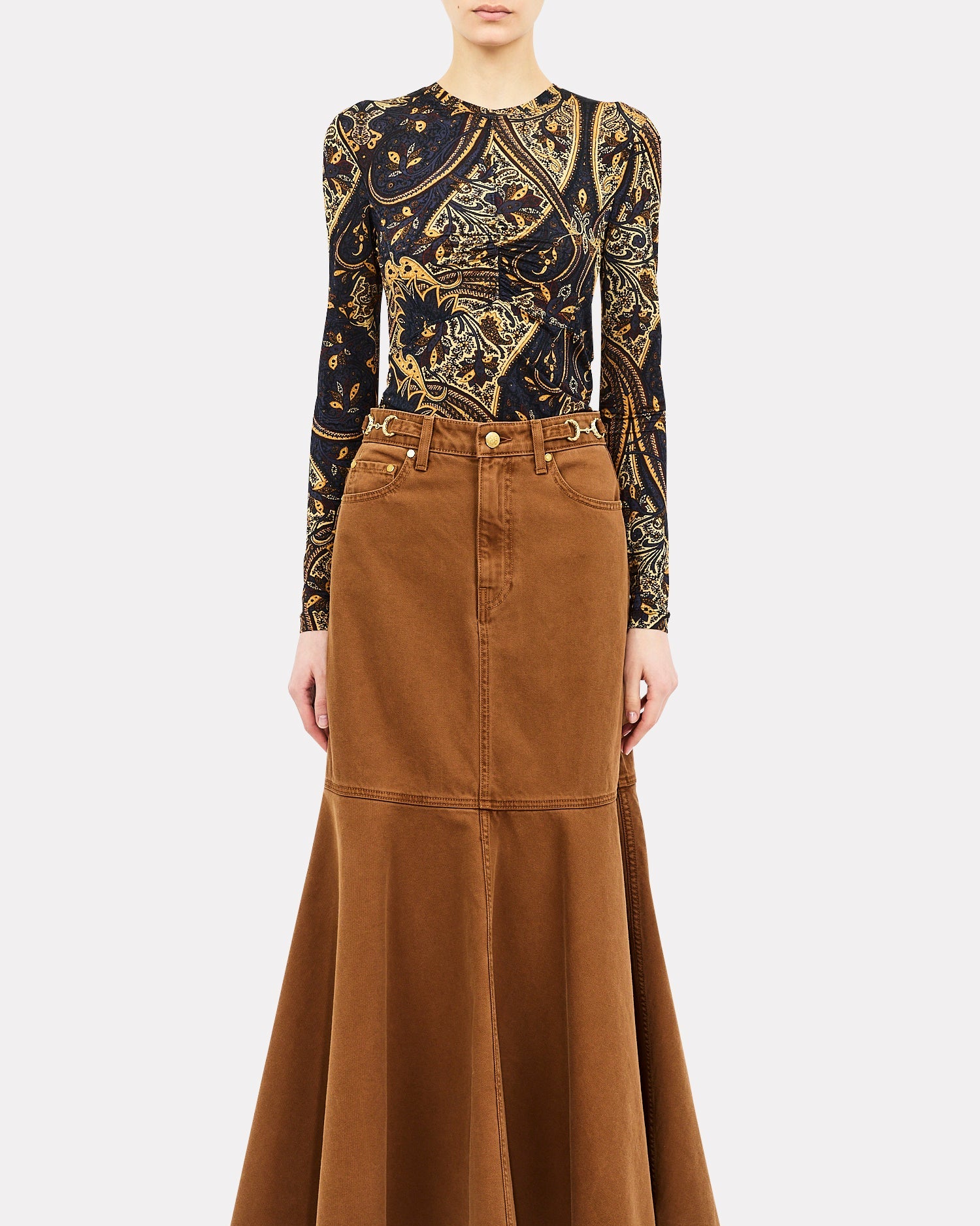 Ulla Johnson Neri Jersey Top in Twilight Paisley