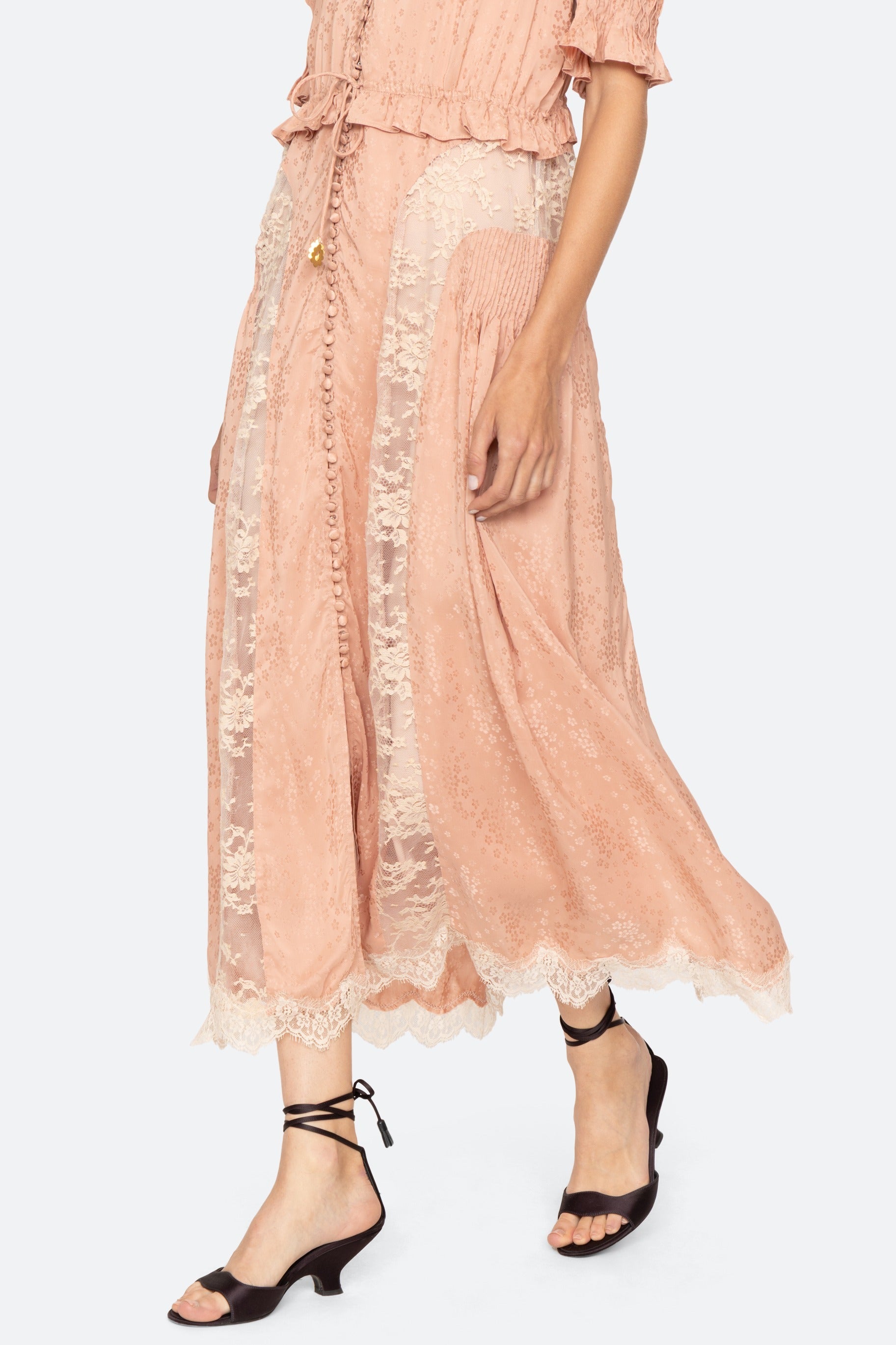 Sea New York Ethel Solid Puff Sleeve Midi Dress