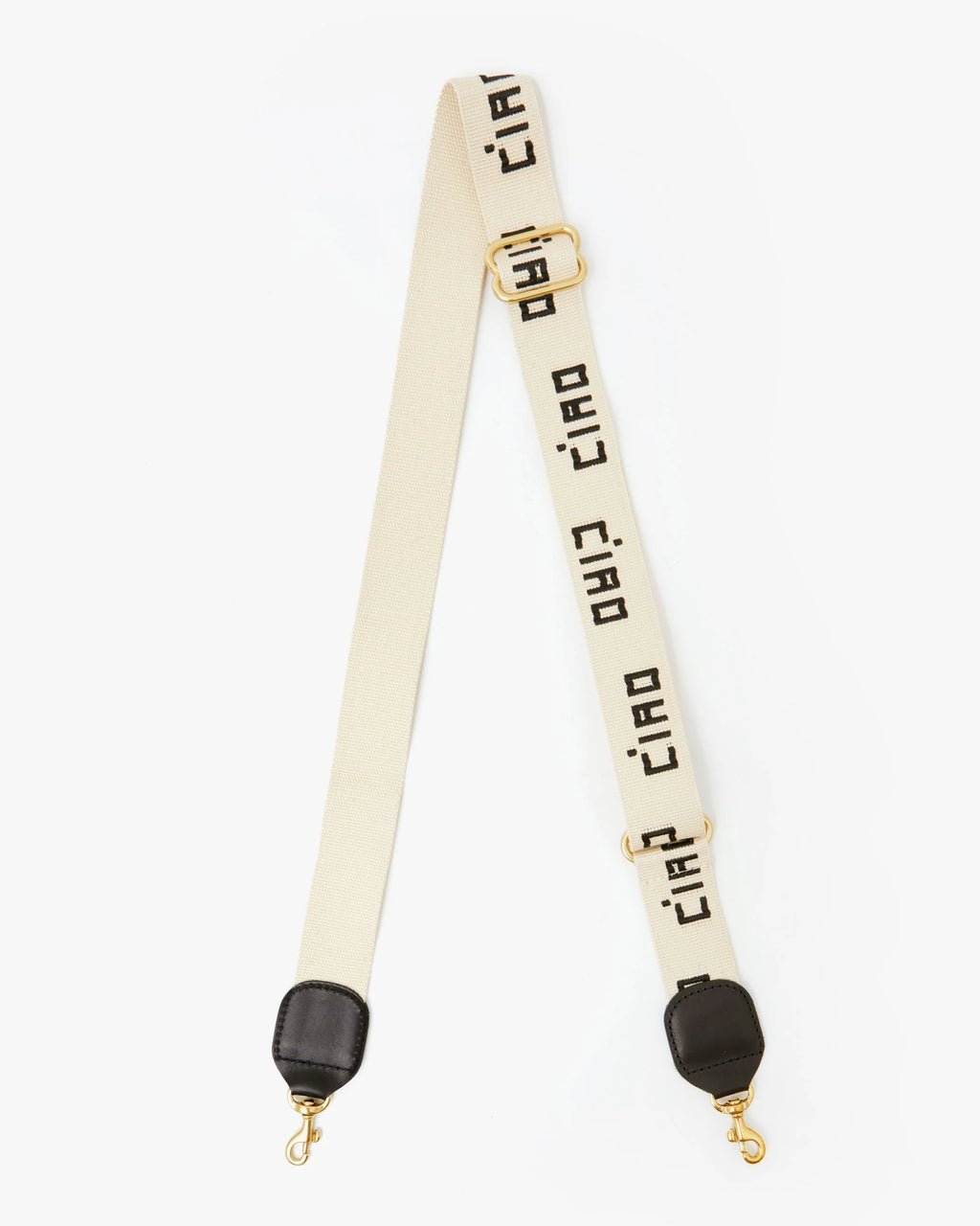 Clare V. Adjustable Crossbody Strap Ciao in Natural/Black
