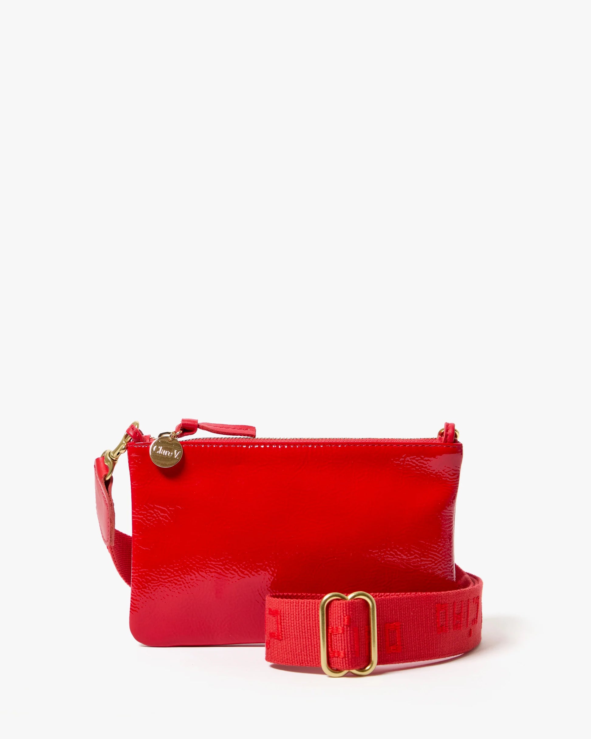 Clare V. Adjustable Crossbody Strap Ciao in Super Red