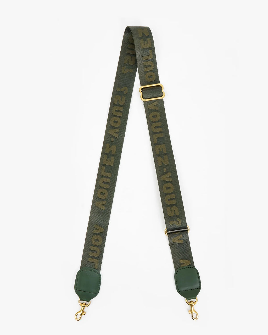 Clare V. Adjustable Crossbody Strap Voulez-Vous in Army