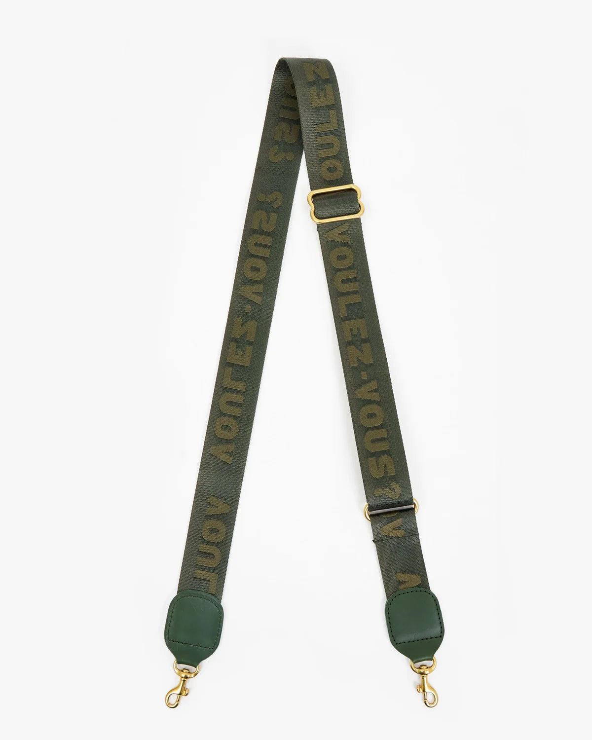 Clare V. Adjustable Crossbody Strap Voulez-Vous in Army
