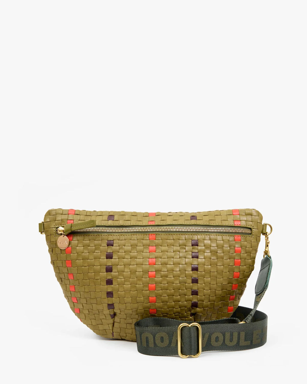Clare V. Adjustable Crossbody Strap Voulez-Vous in Army