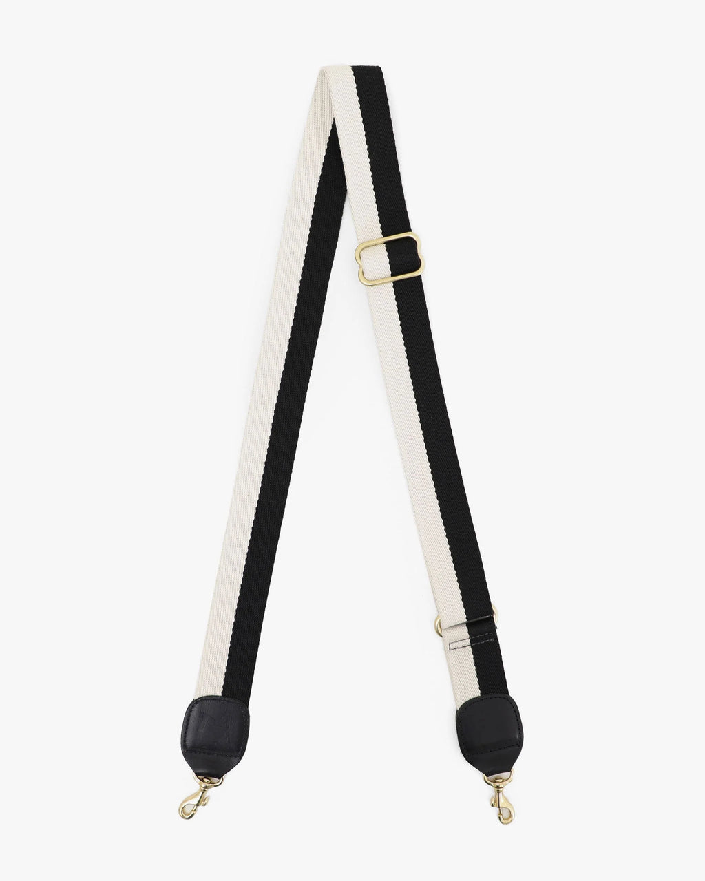 Clare V. Adjustable Crossbody Strap Two Tone in Black/Cream