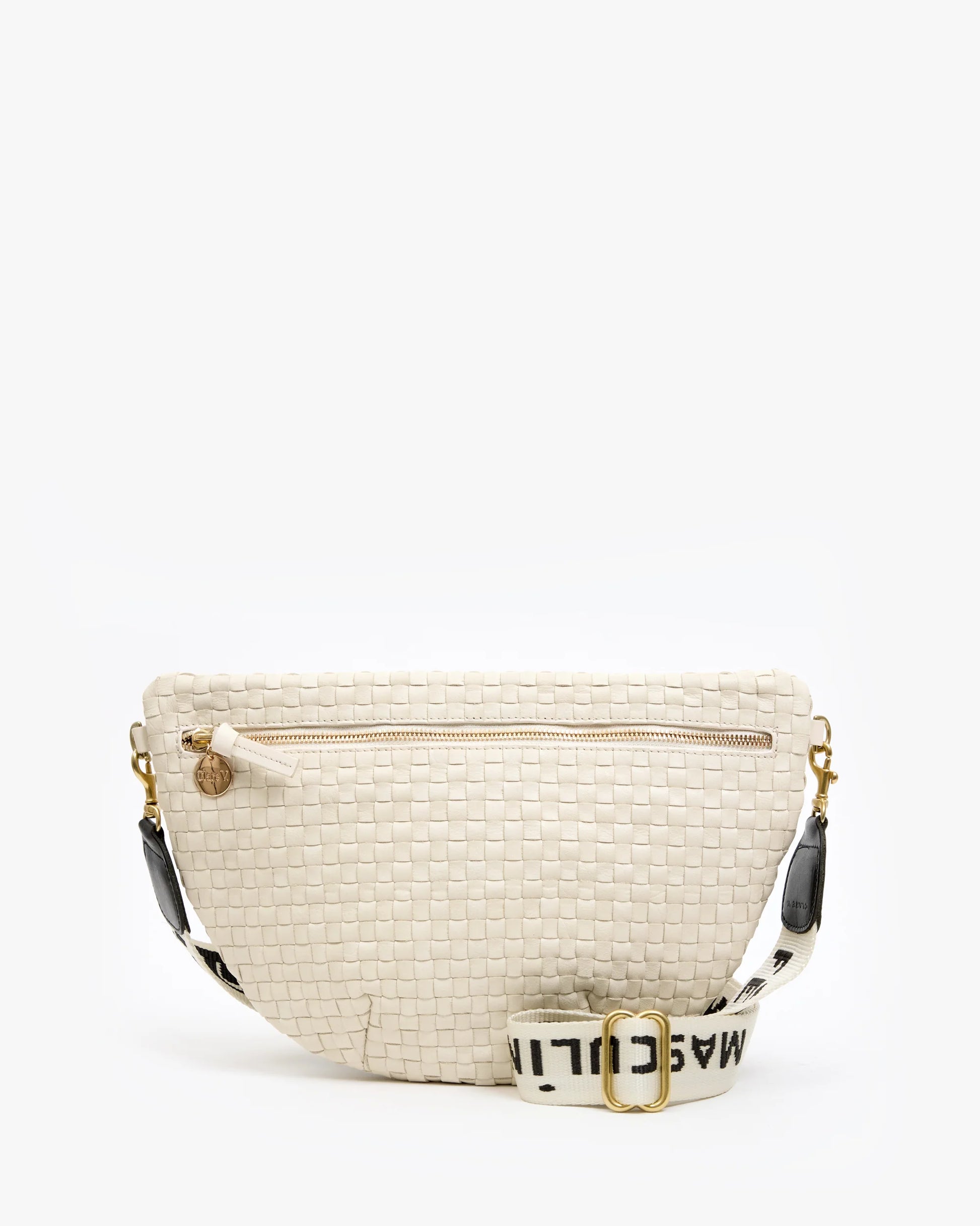 Clare V. Adjustable Crossbody Strap Masculin Feminin in Cream/Black