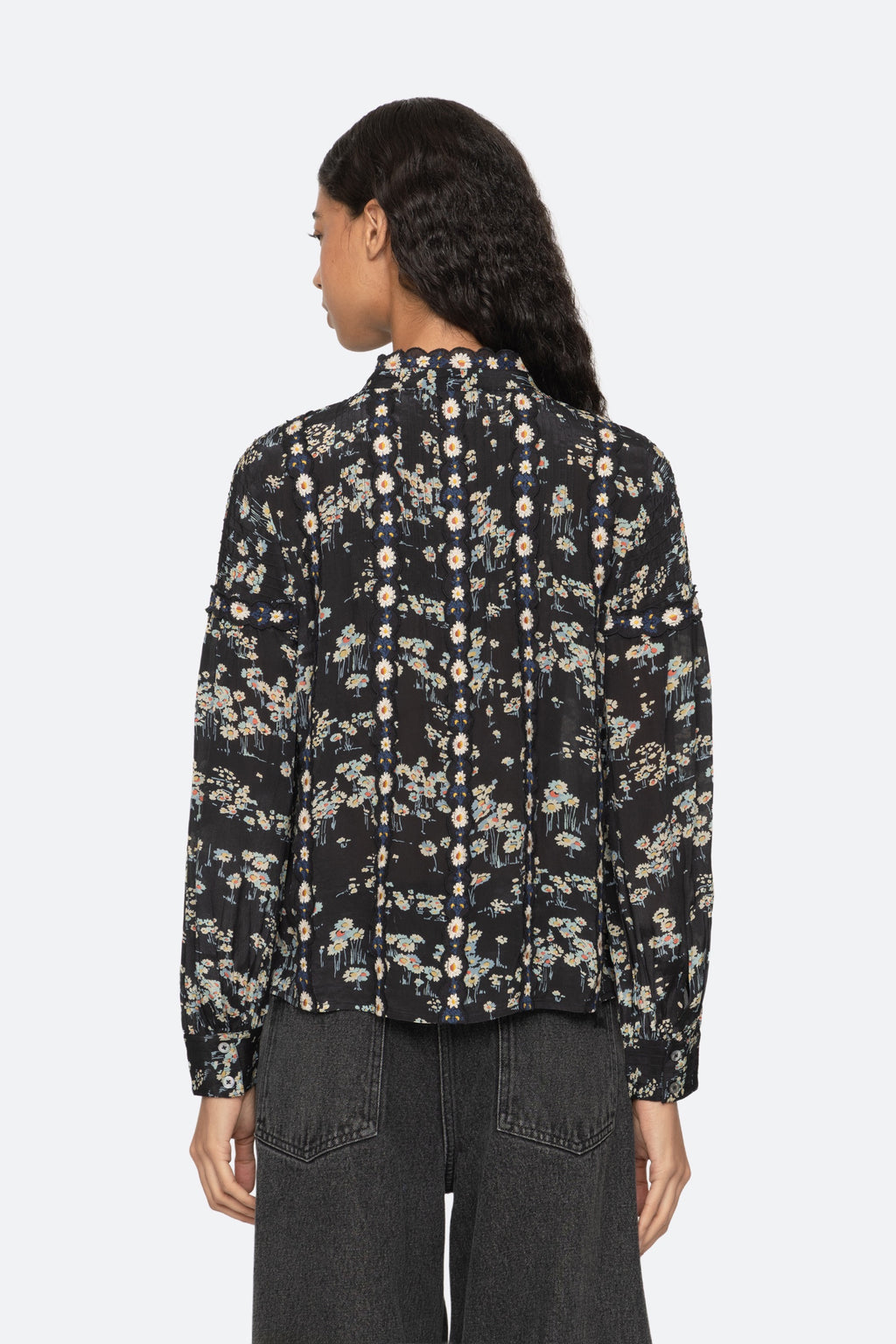 Sea New York Mona Long-Sleeve Top in Black