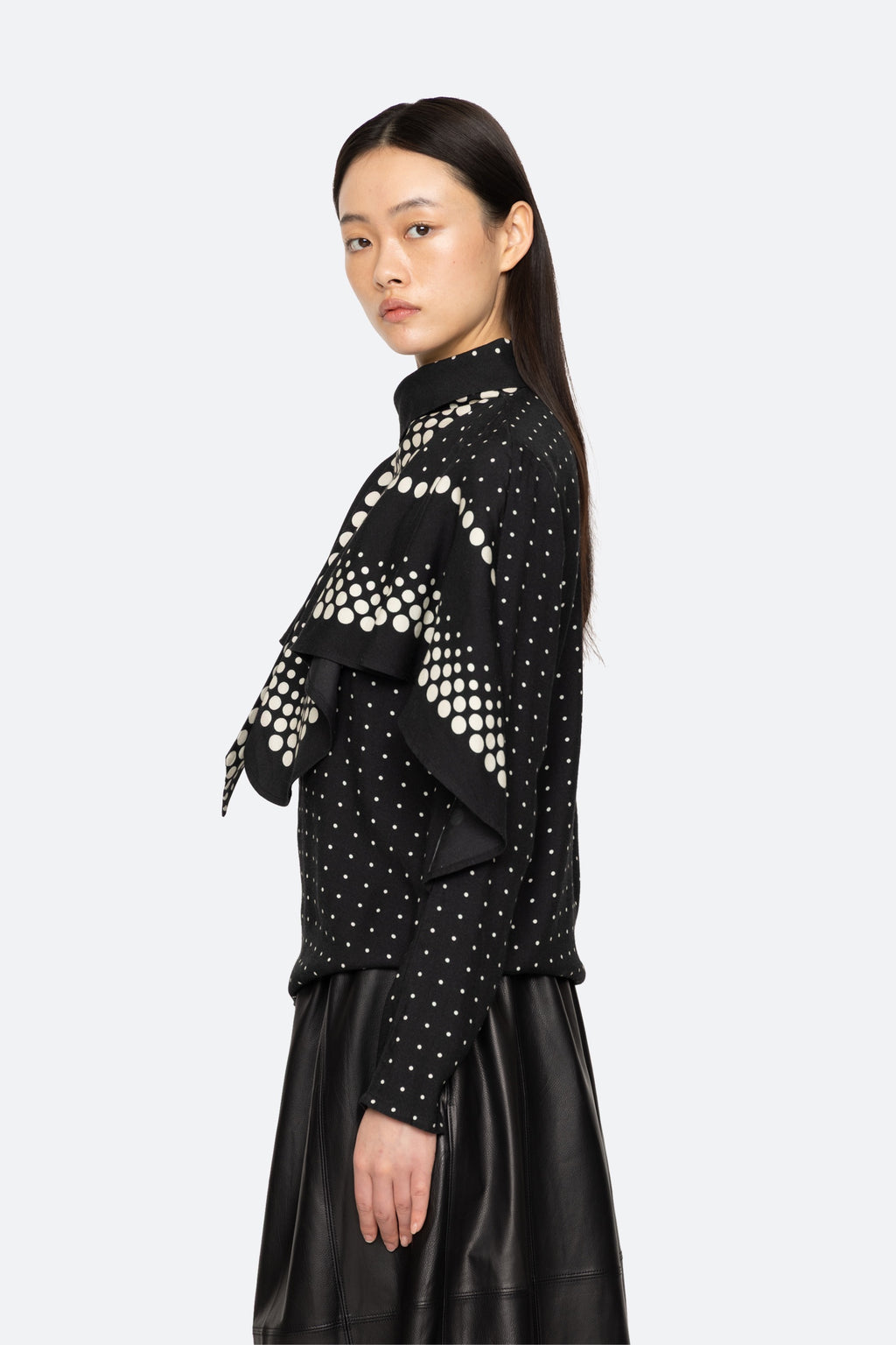 Sea New York Elly Long-Sleeve Top in Black