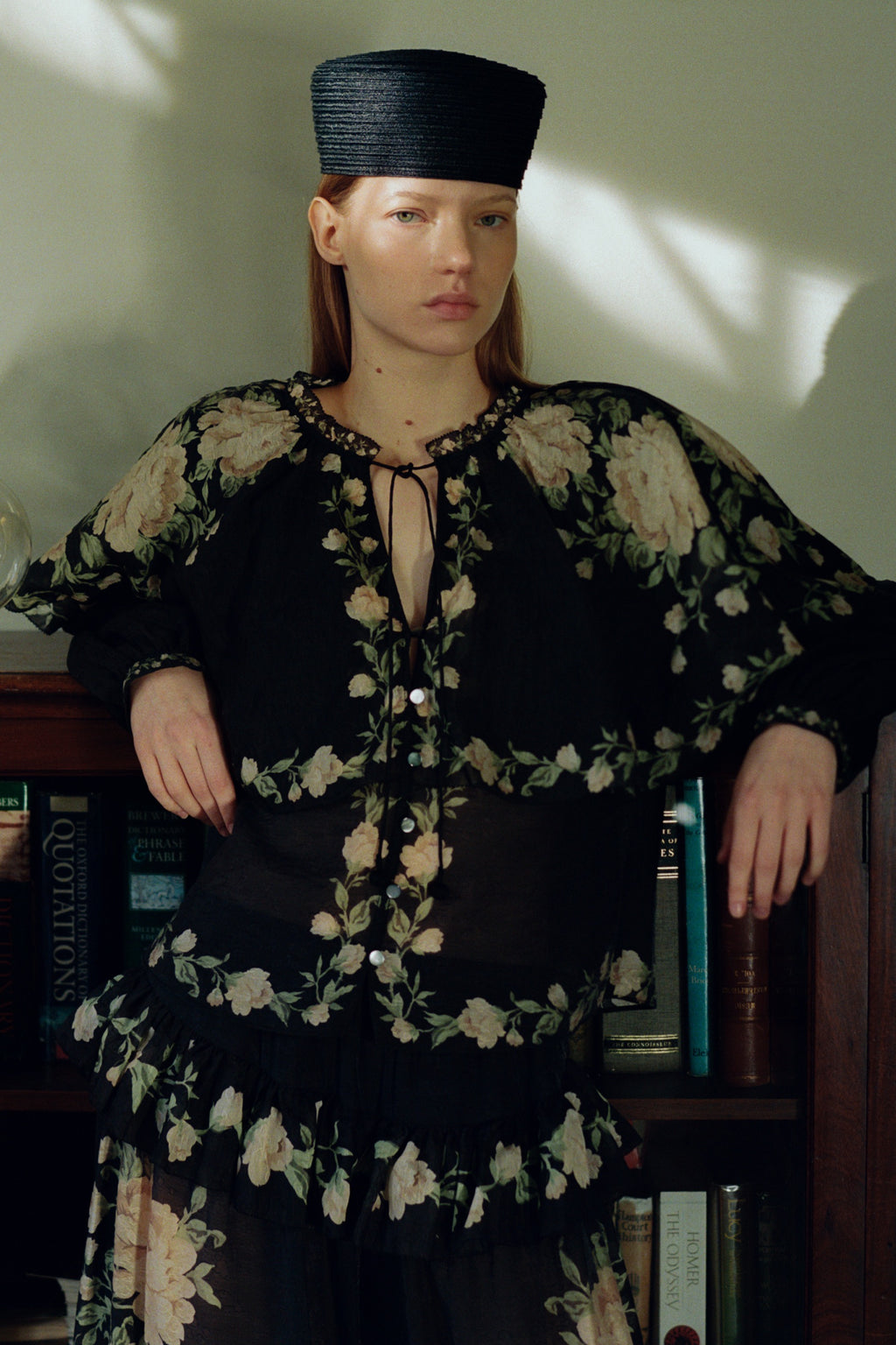 Sea New York Christina Cape Blouse in Black