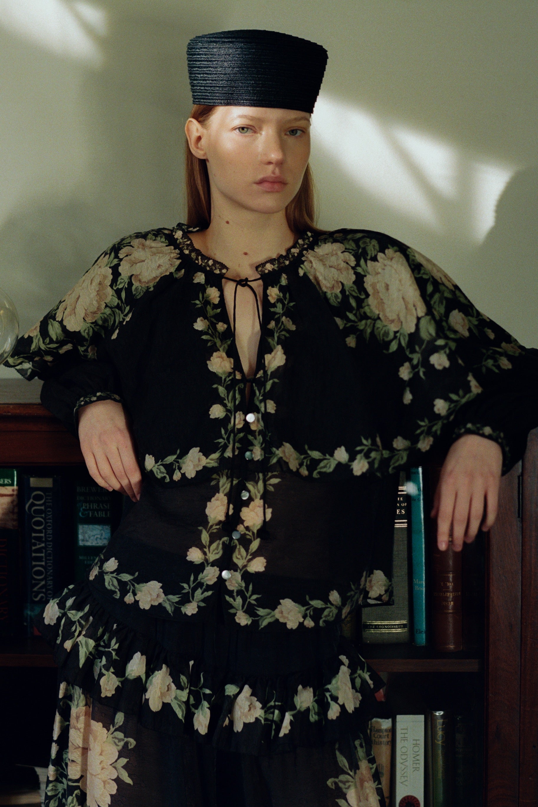 Sea New York Christina Cape Blouse in Black