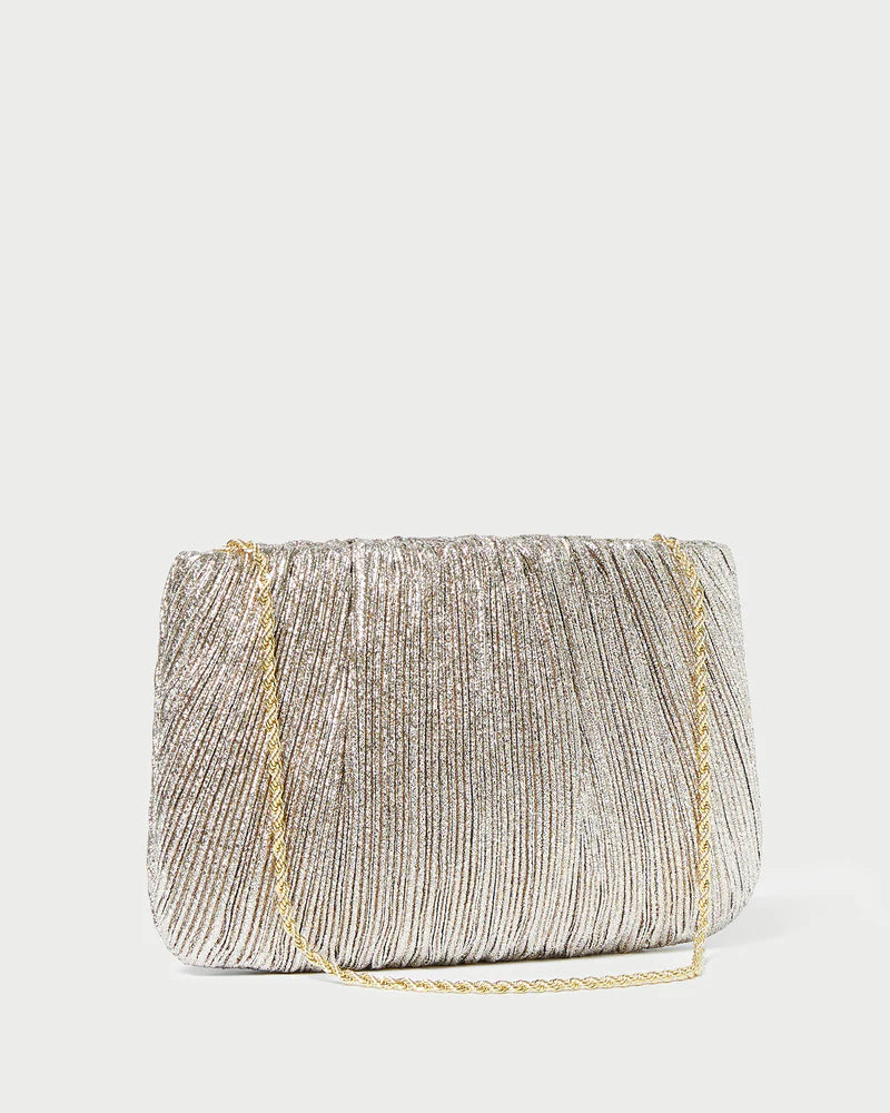 Loeffler Randall Brit Champagne Flat Pleated Clutch