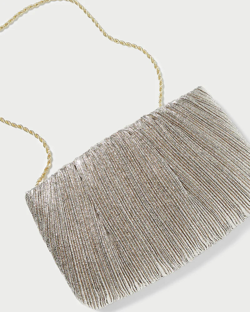 Loeffler Randall Brit Champagne Flat Pleated Clutch