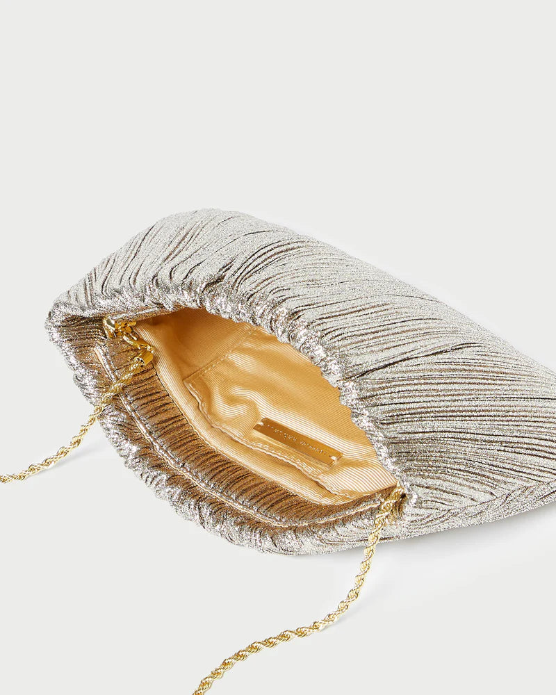 Loeffler Randall Brit Champagne Flat Pleated Clutch