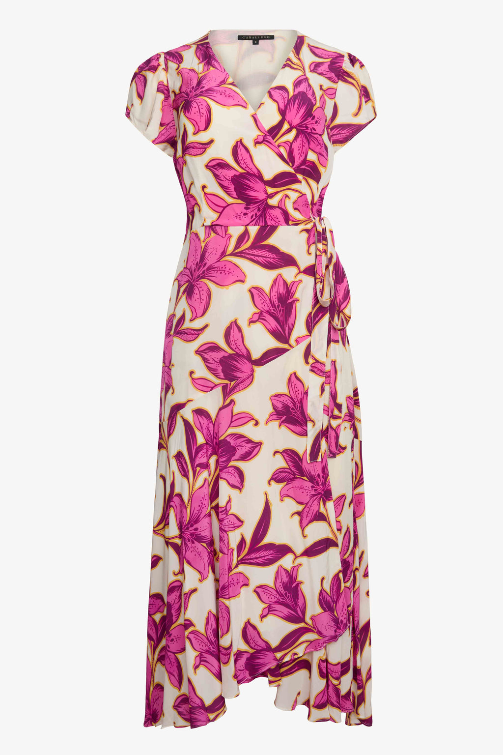 Caballero Lila Wrap Dress in Fuchsia Floret