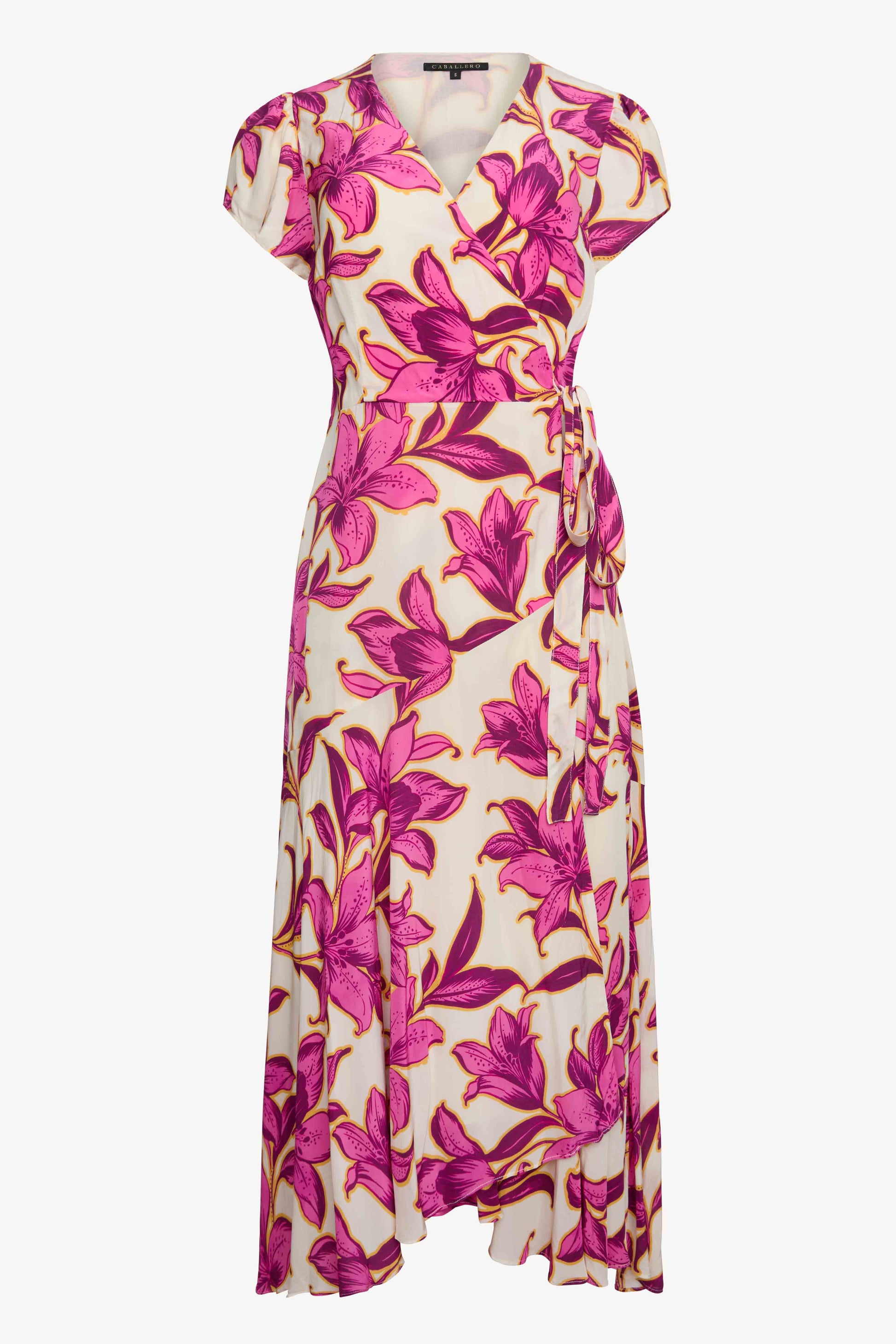 Caballero Lila Wrap Dress in Fuchsia Floret