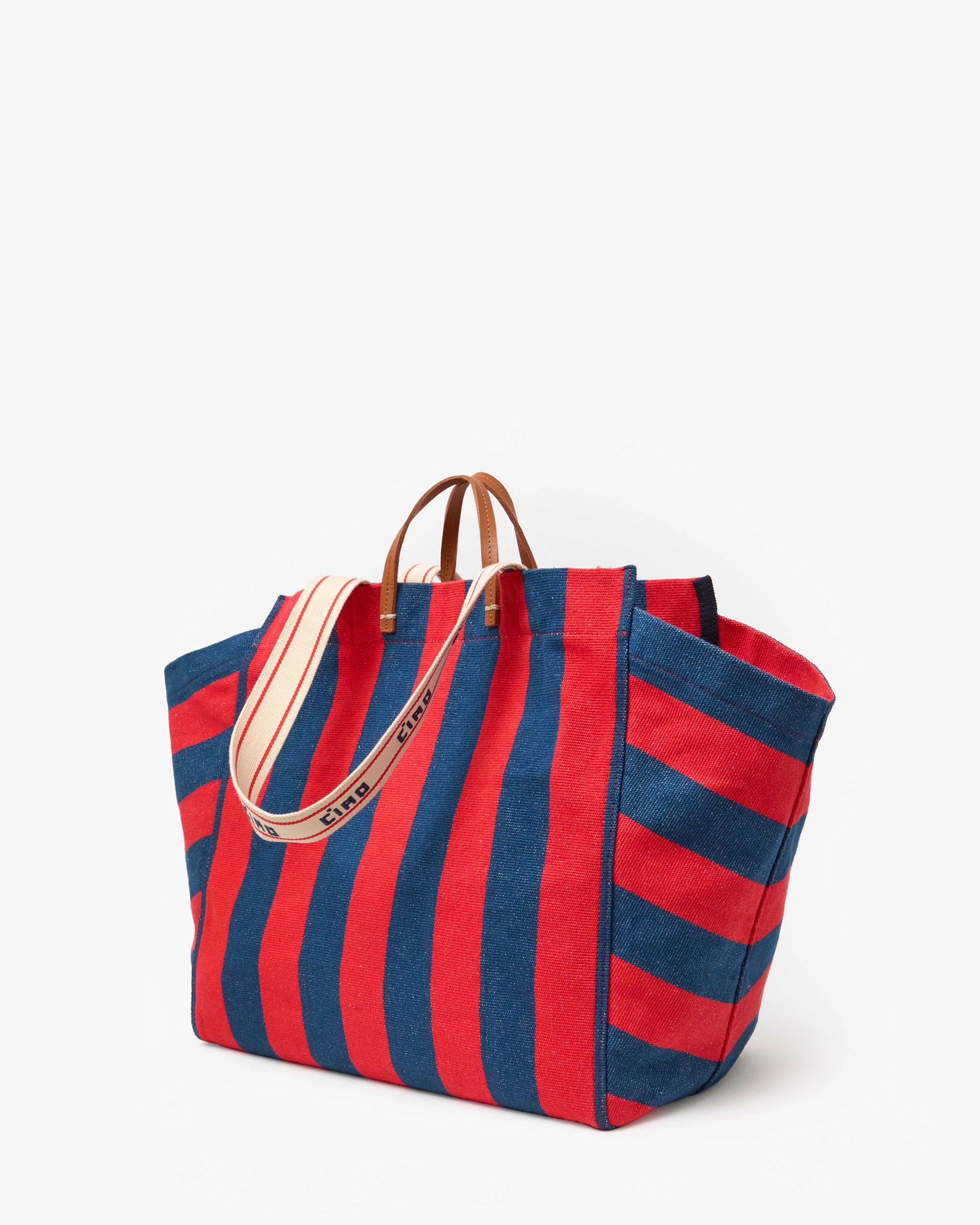 Clare V. La Côte Tote in Poppy/French Blue