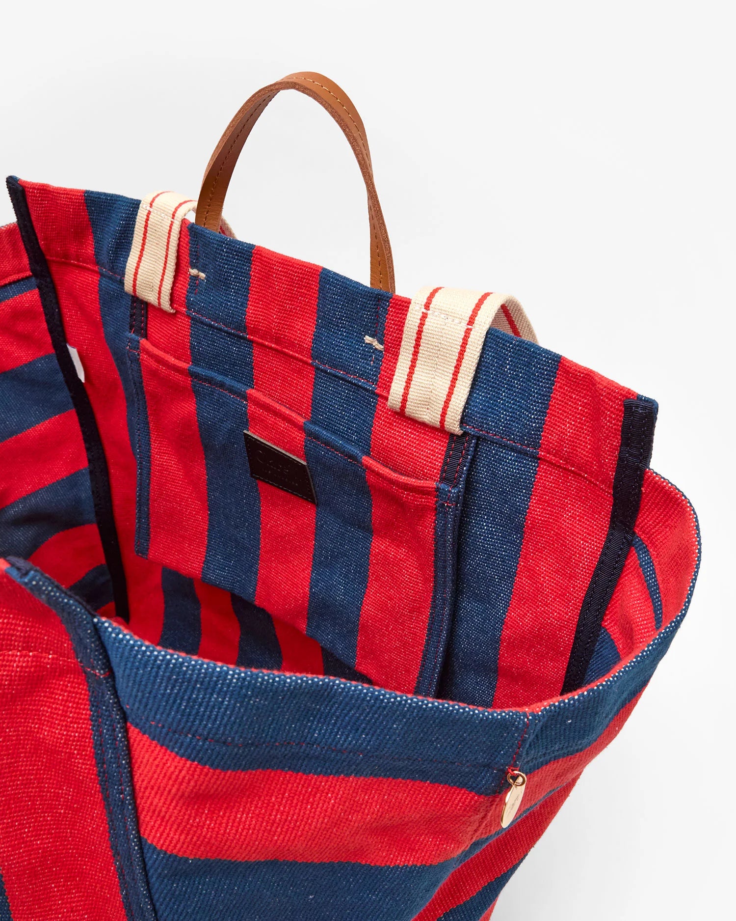 Clare V. La Côte Tote in Poppy/French Blue
