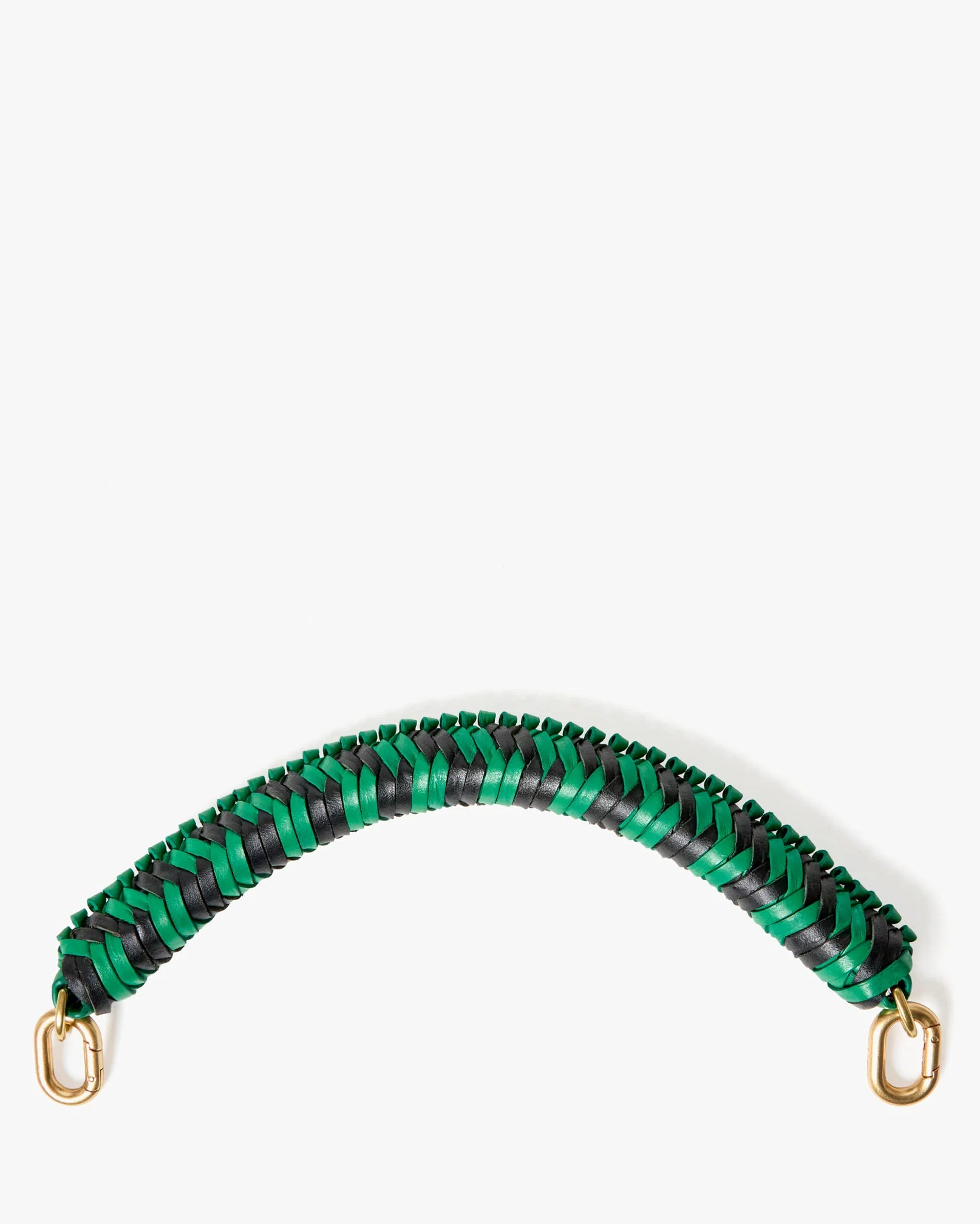 Clare V. Braided Top Handle in Green Apple/Black