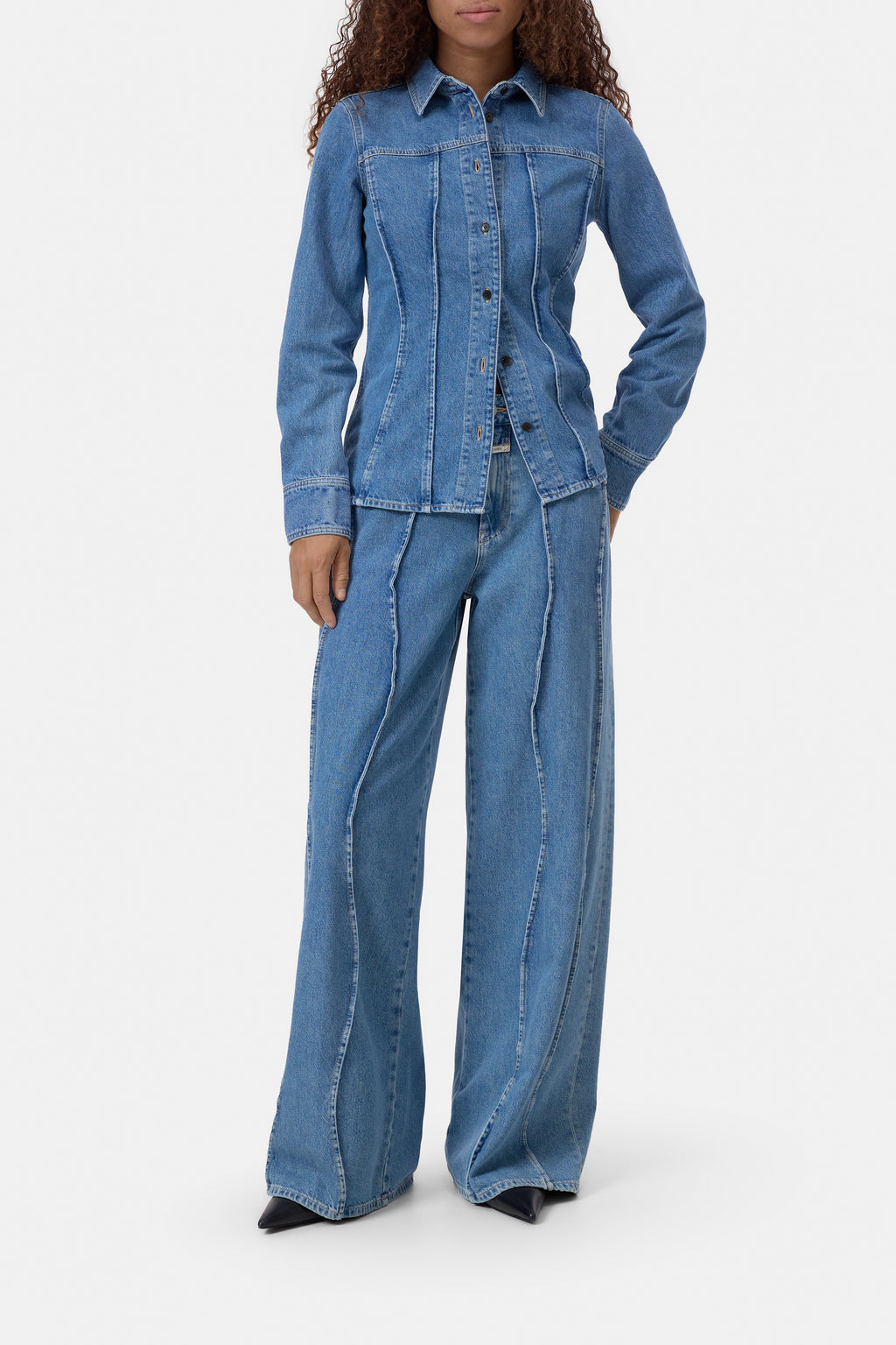 Closed Organic Seaming Shirt in Mid Blue