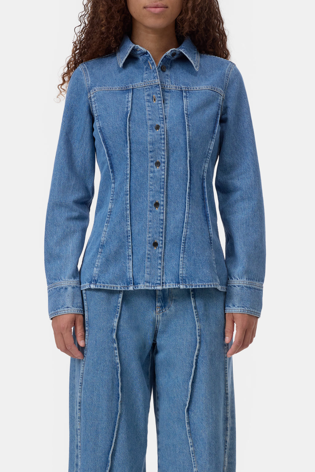 Closed Organic Seaming Shirt in Mid Blue