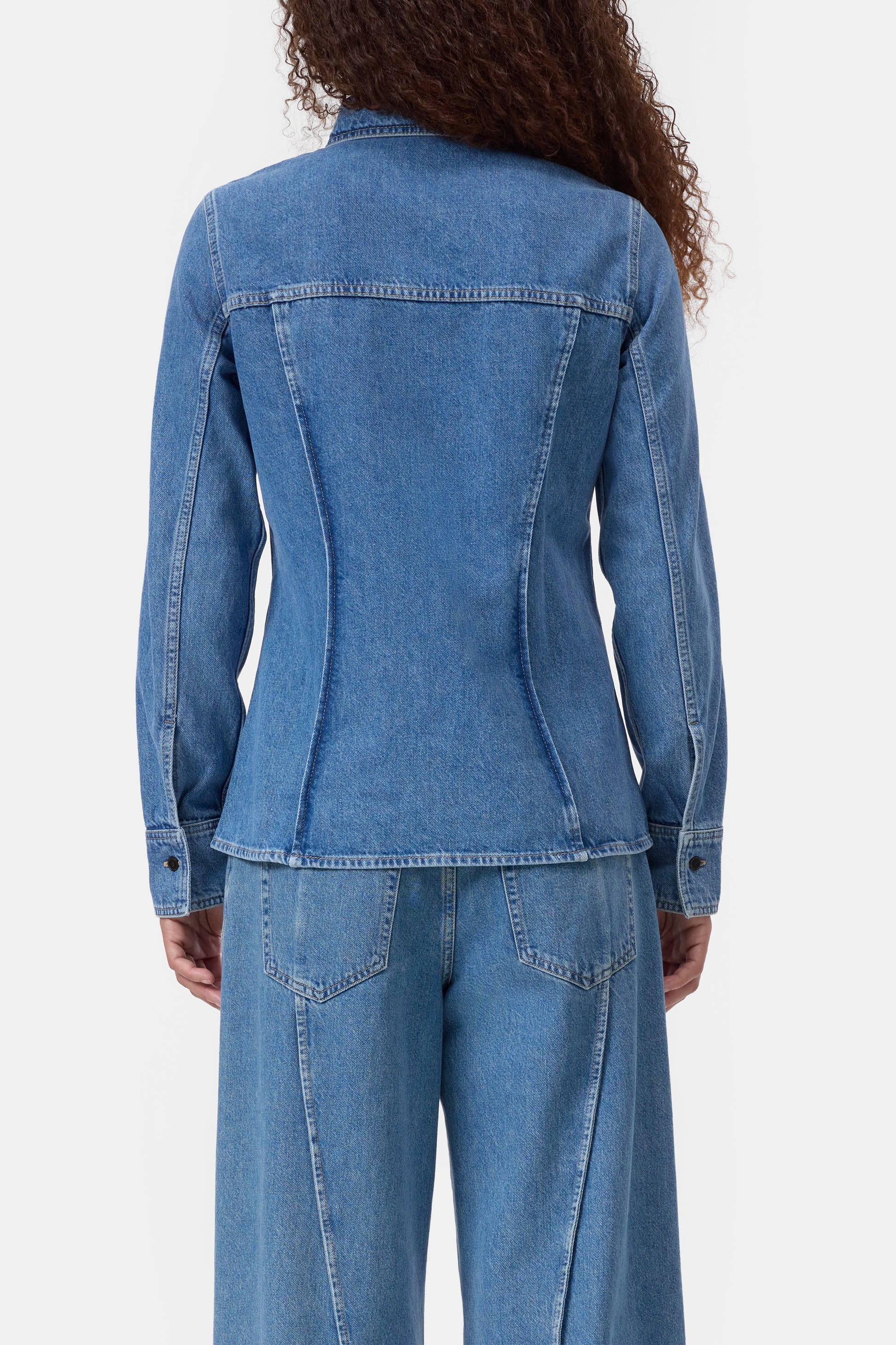 Closed Organic Seaming Shirt in Mid Blue