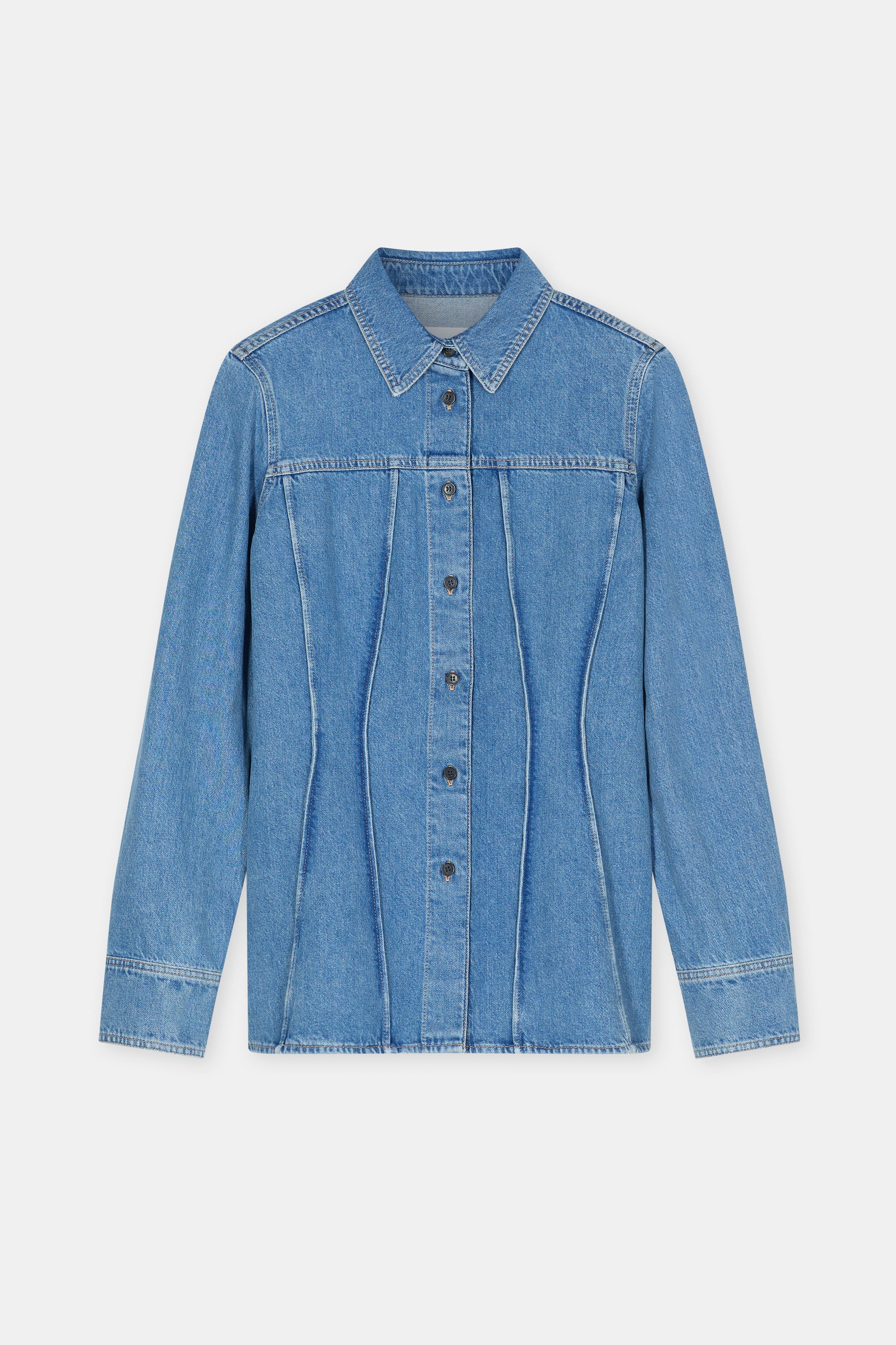 Closed Organic Seaming Shirt in Mid Blue