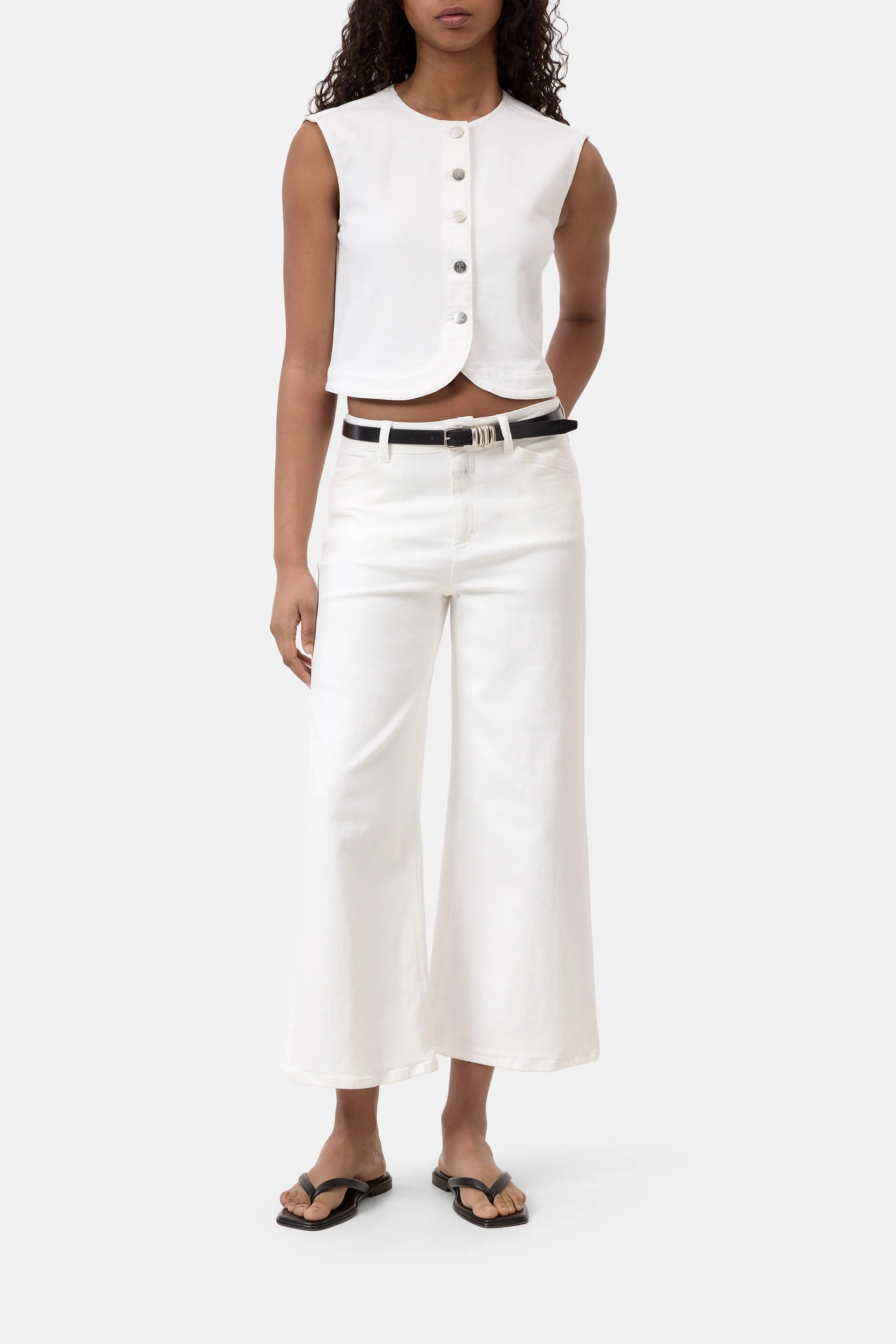 Closed Denim Vest in White
