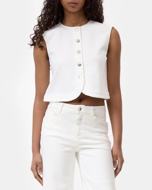 Closed Denim Vest in White